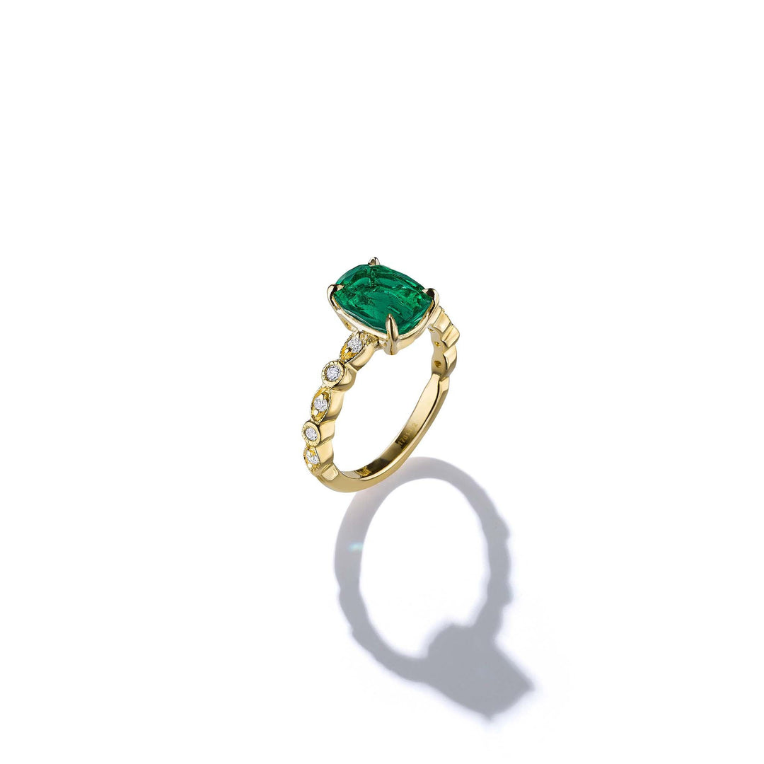 Mimi So Madrid Green Tourmaline Diamond Engagement Ring