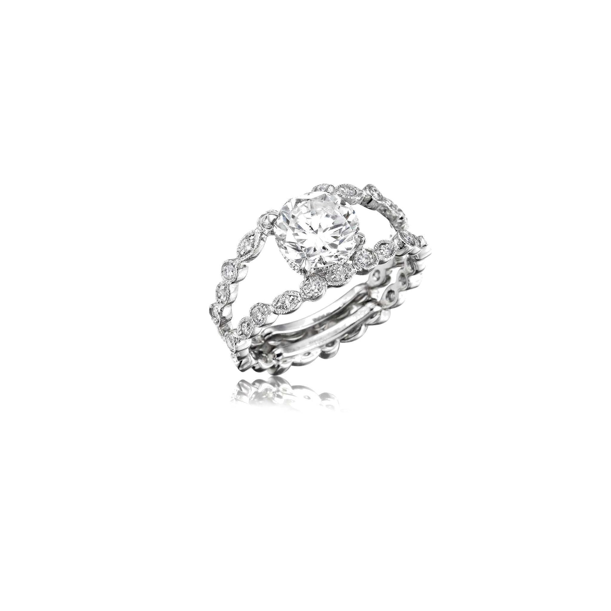 Madrid 2-Row Diamond Engagement Ring