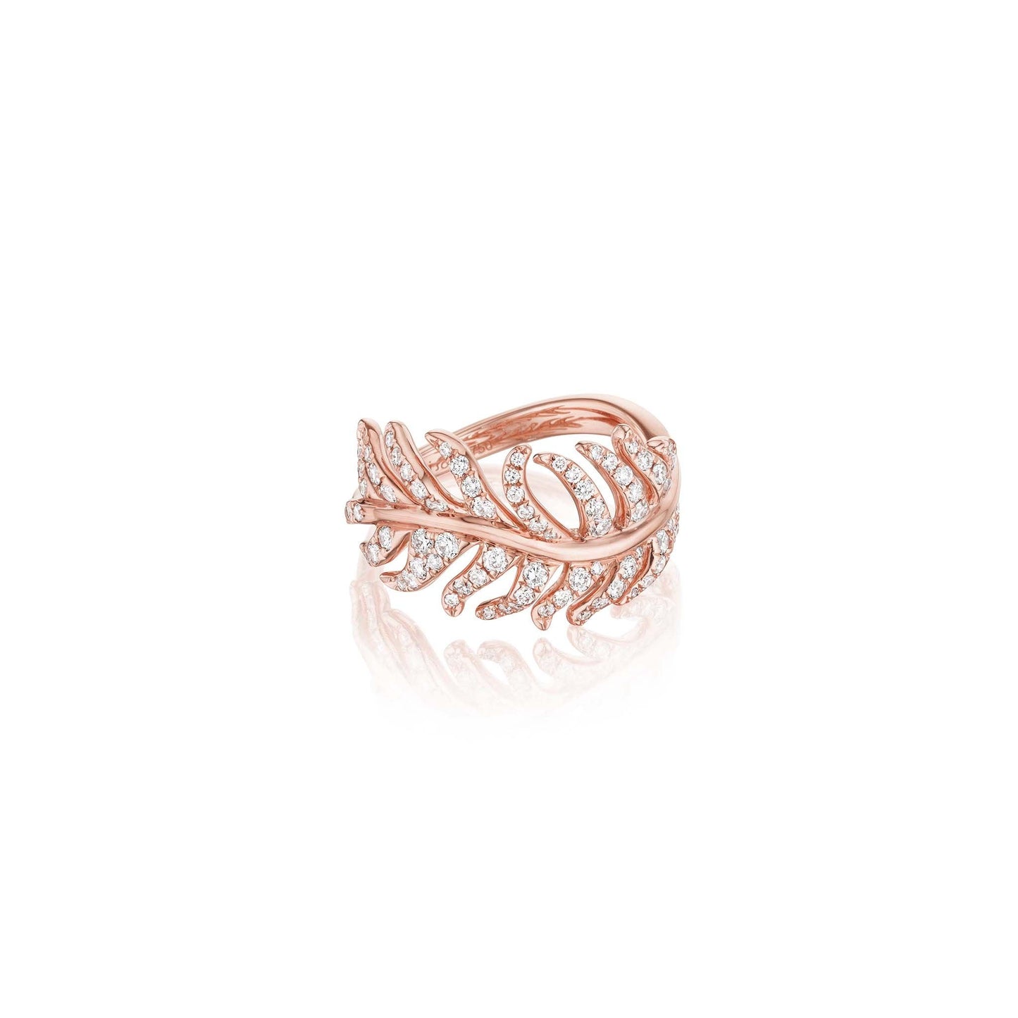 Phoenix Feather Diamond Ring_18k Rose Gold