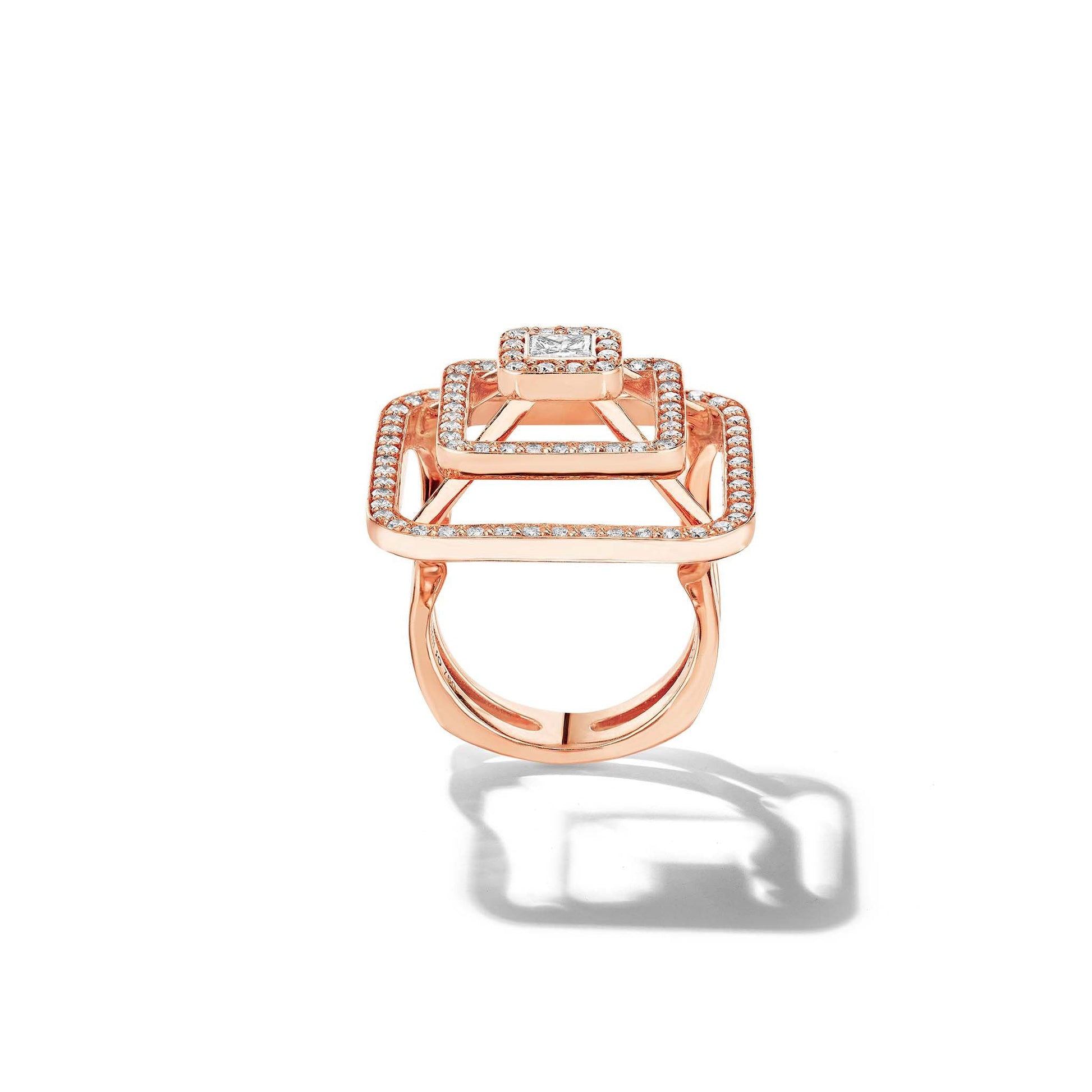 Piece Pyramid Diamond Ring - Large - Mimi So 18k Rose Gold
