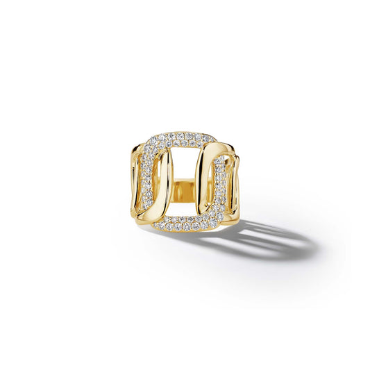 Piece Link Diamond Ring_18k Yellow Gold