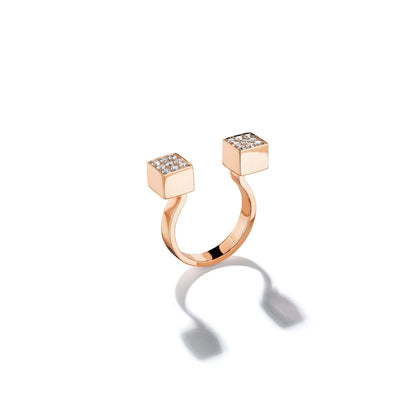 Mimi So Piece Cube In-Between Diamond Ring_18k Rose Gold