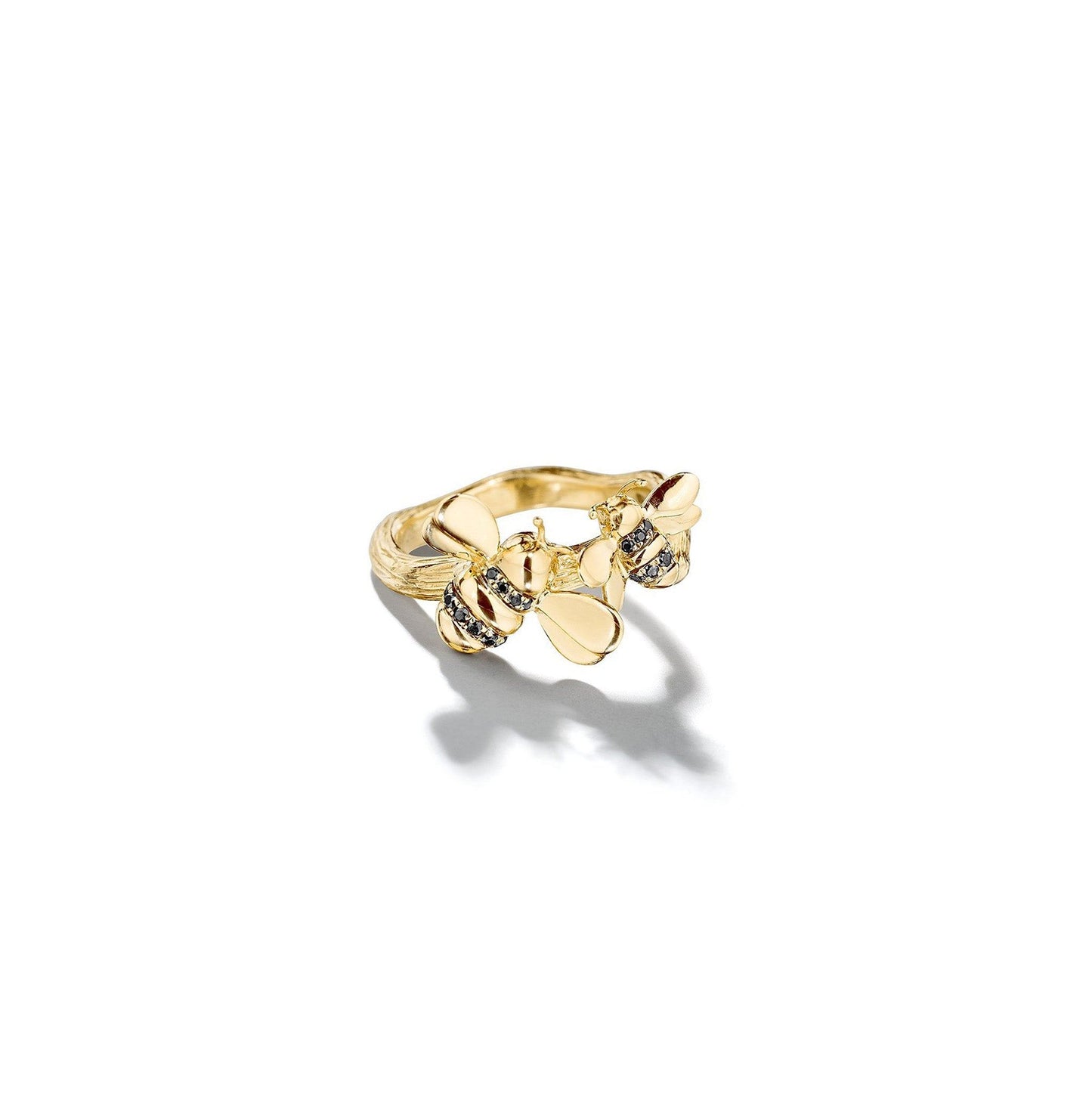 Wonderland Double Bumble Bee Ring_18k Yellow/Black Gold