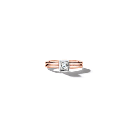 Mimi So Princess-Cut-Bezel-Set-Diamond-Ring_18k White/Rose Gold