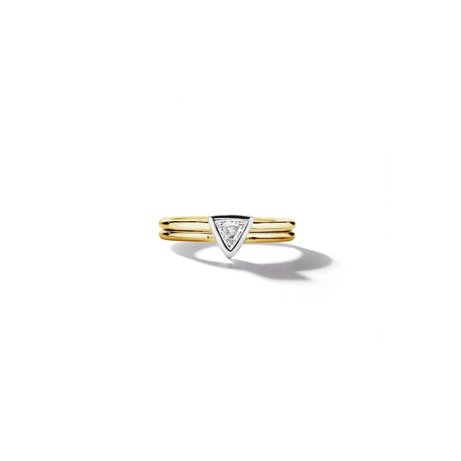 Mimi So Trillion Cut Diamond Double Band Ring_18k Yellow/White Gold