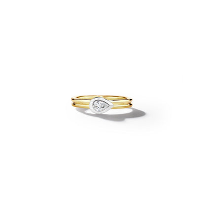 Mimi-So-Pear-Shaped-Bezel-Set-Diamond-Ring_18k Yellow/White Gold
