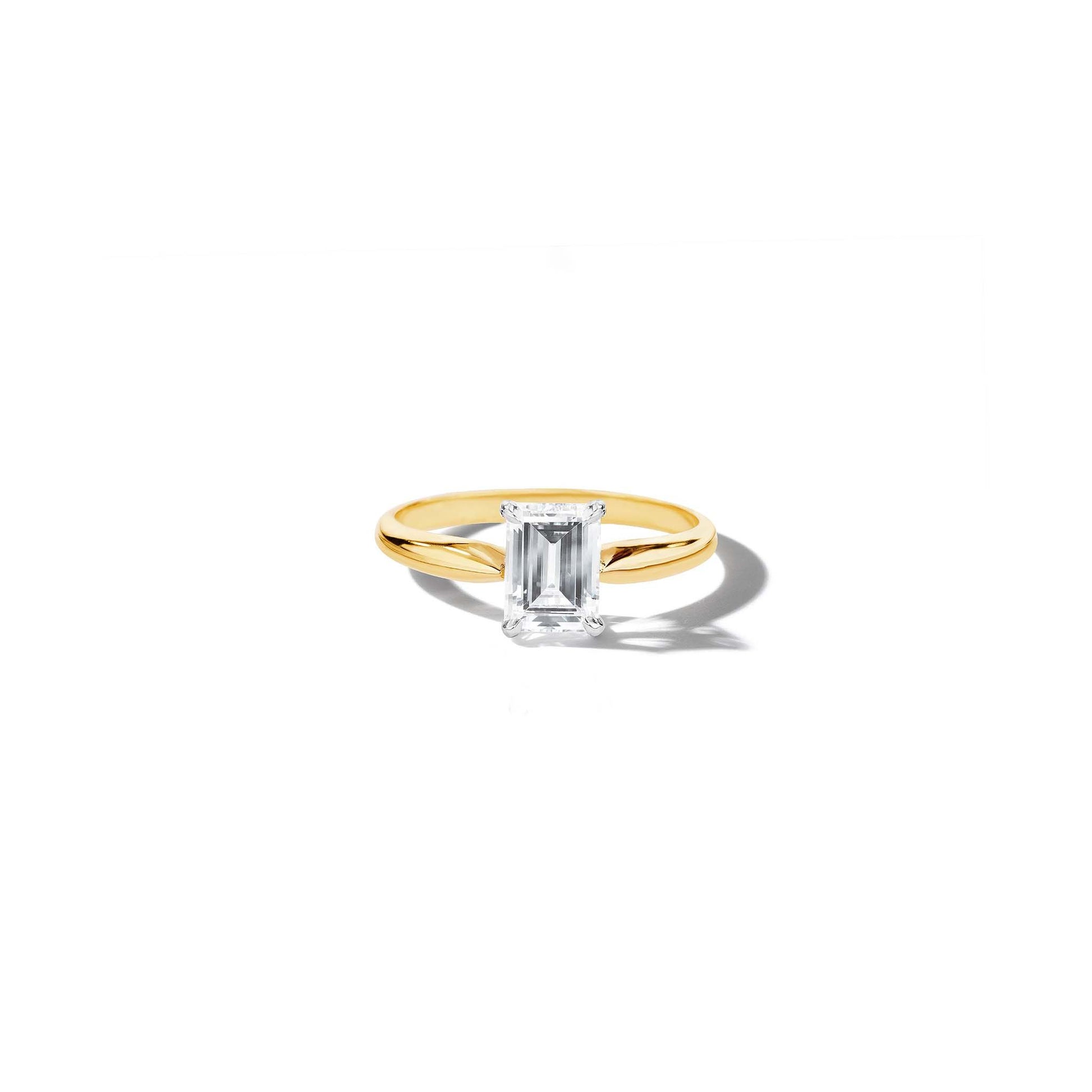 Mimi So Products Bleecker Tapered Solitaire Engagement Setting_18k Yellow/White Gold