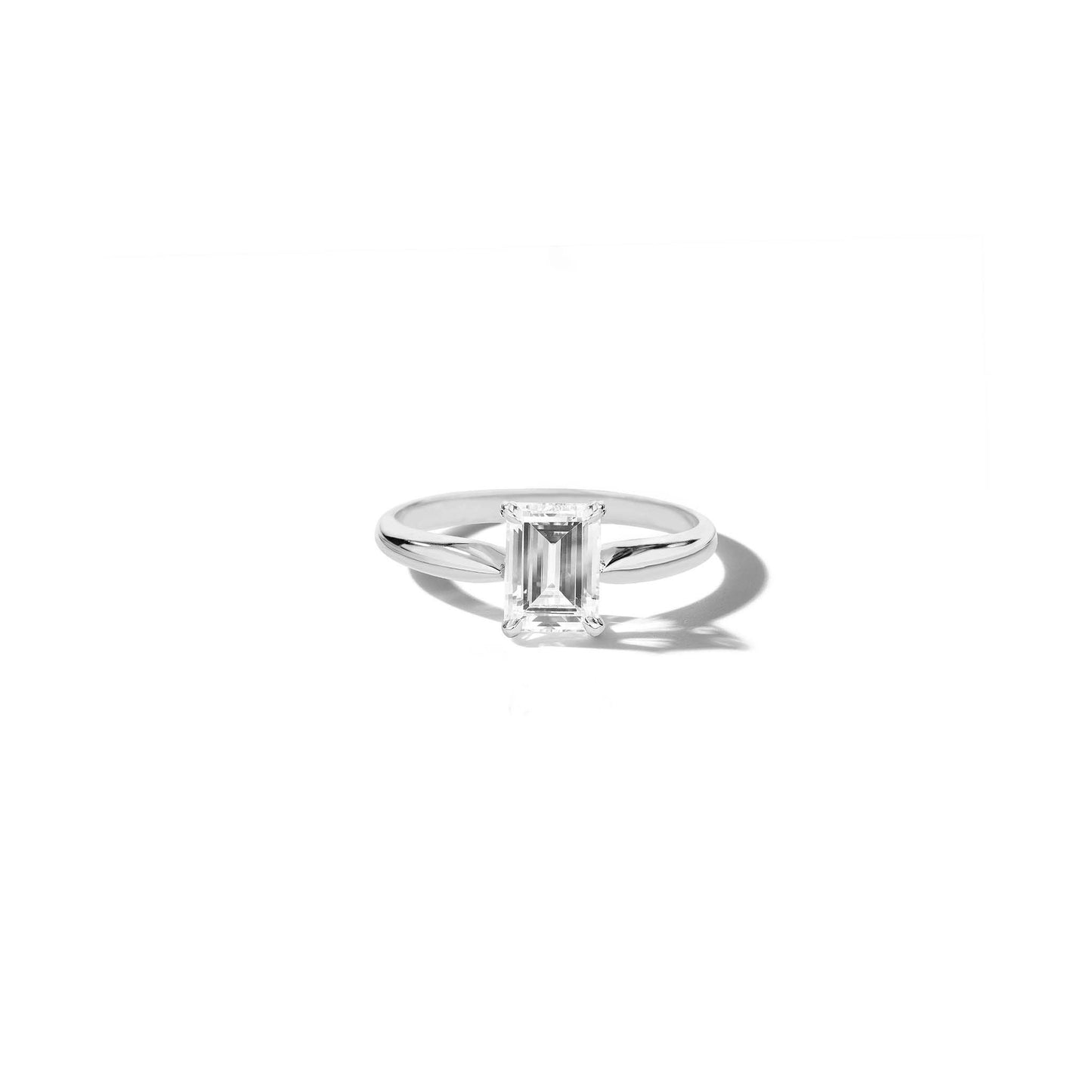 Mimi So Products Bleecker Tapered Solitaire Engagement Setting_Platinum