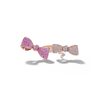 Mimi So Bow In-between Double Bow Ring_18k Rose Gold
