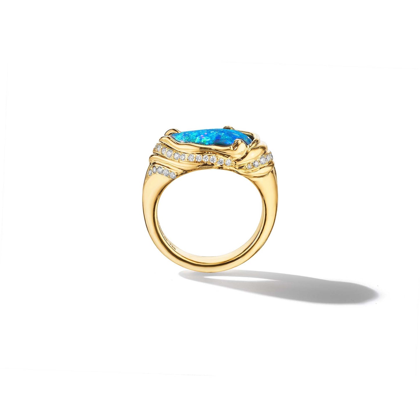 Mimi So ZoZo Blue & Green Boulder Opal Diamond Ring