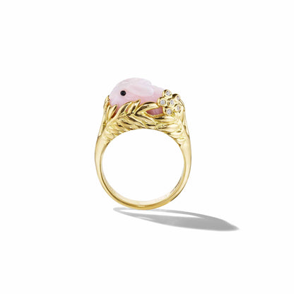 Wonderland Pink Opal Bunny Ring Mimi So