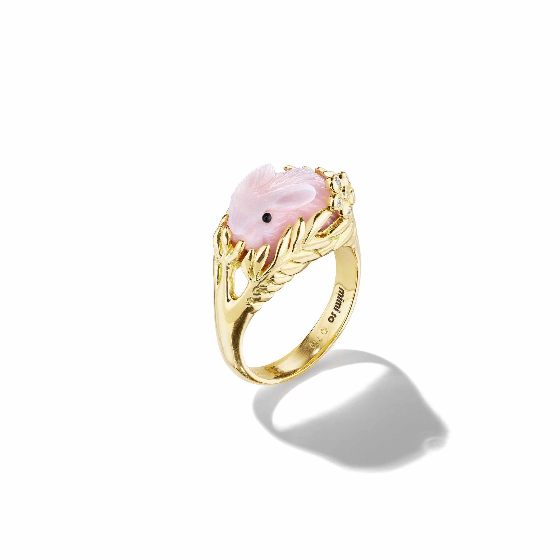 Wonderland Pink Opal Bunny Ring Mimi So