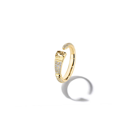 Parsons Brush Diamond Eternity Ring 18k Yellow Gold