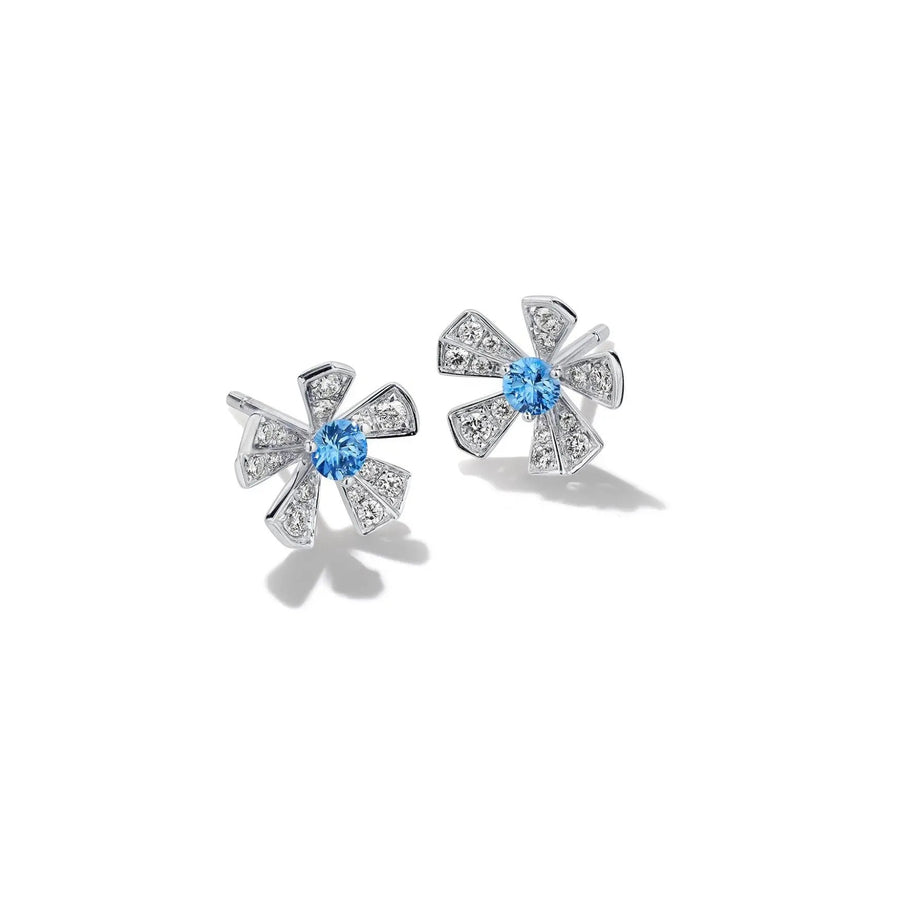 Wonderland Orchid Sapphire Stud Earrings_18k White Gold