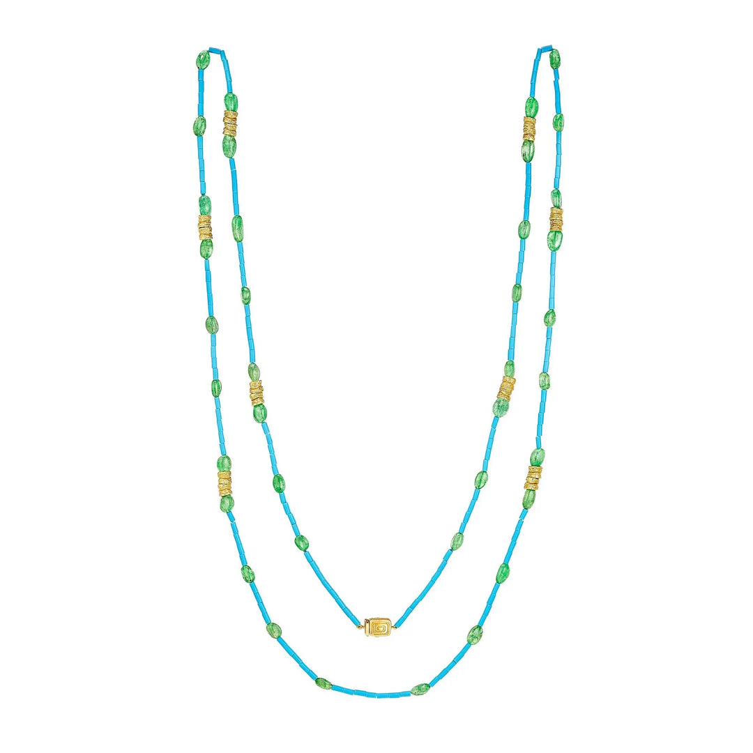 Mimi So Wonderland Turquoise & Tsavorite Bead Necklace